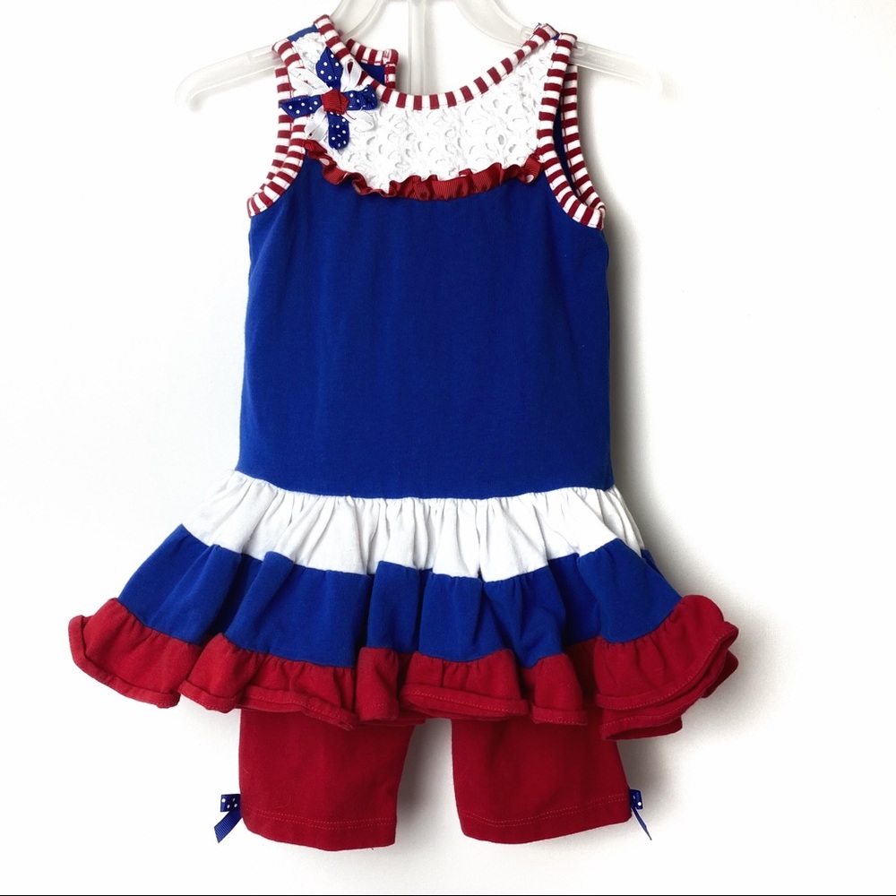Emily Rose Patriotic two piece outfit red blue